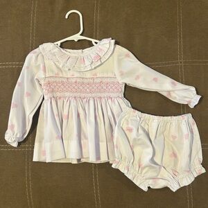 Pink heart bloomer set